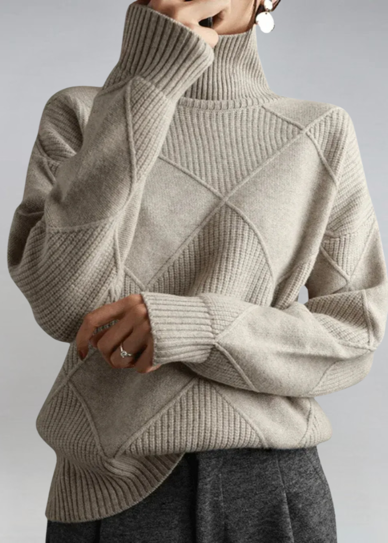 Nadia | Pull à col roulé en cachemire de luxe