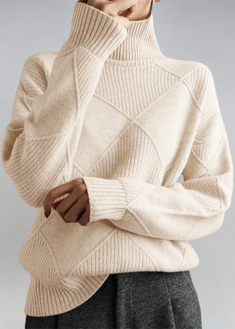 Nadia | Pull à col roulé en cachemire de luxe