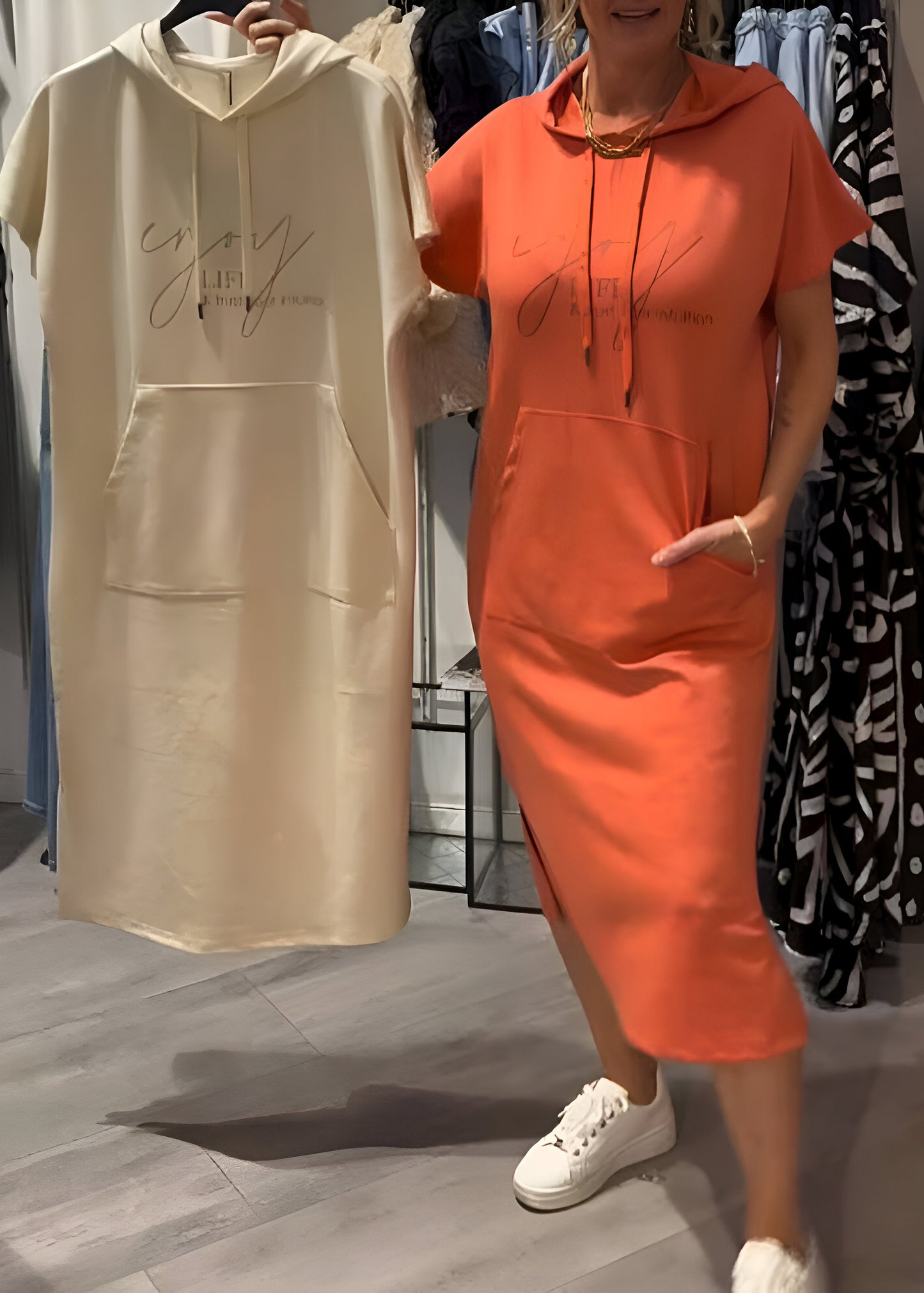 Céline | Robe décontractée à capuche