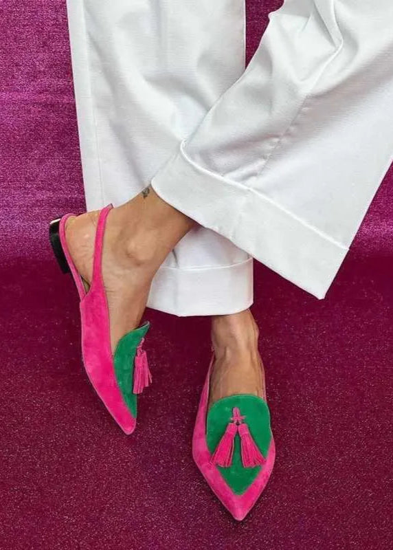 Amarante | Slingbacks à détails pompons