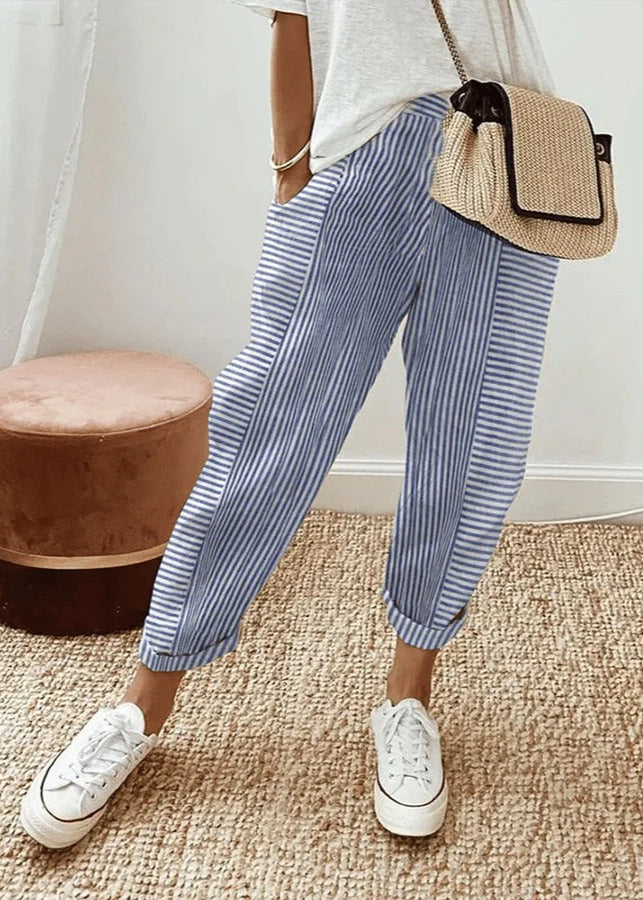 Sabina | Pantalon Rayé Élégant