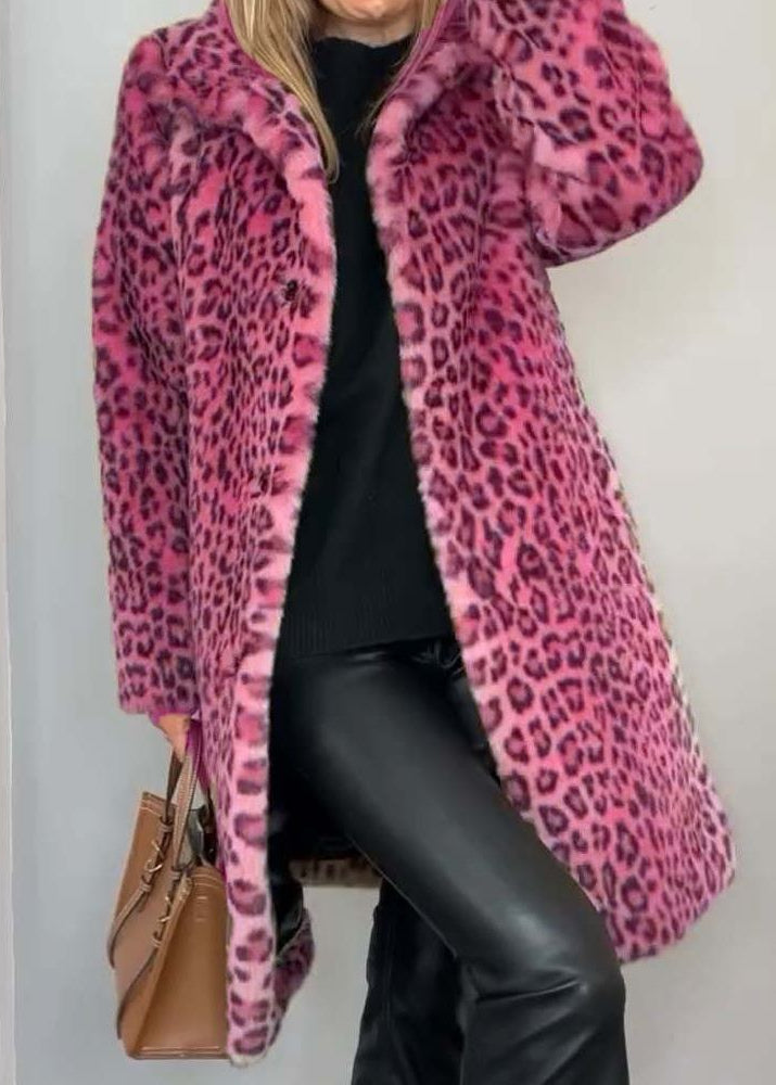 Maïva | Manteau long doux à motif léopard