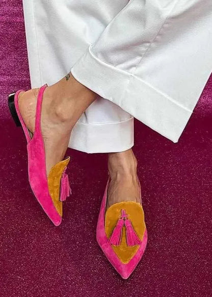 Amarante | Slingbacks à détails pompons