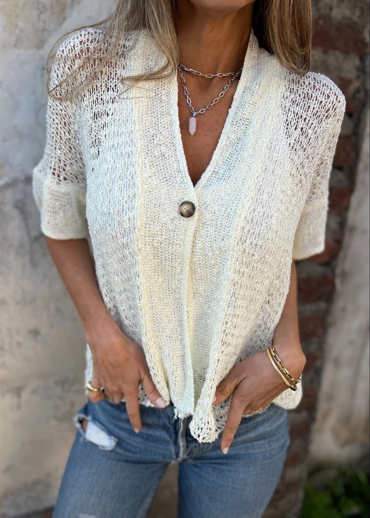 Almée | Cardigan texturé à mailles délicates