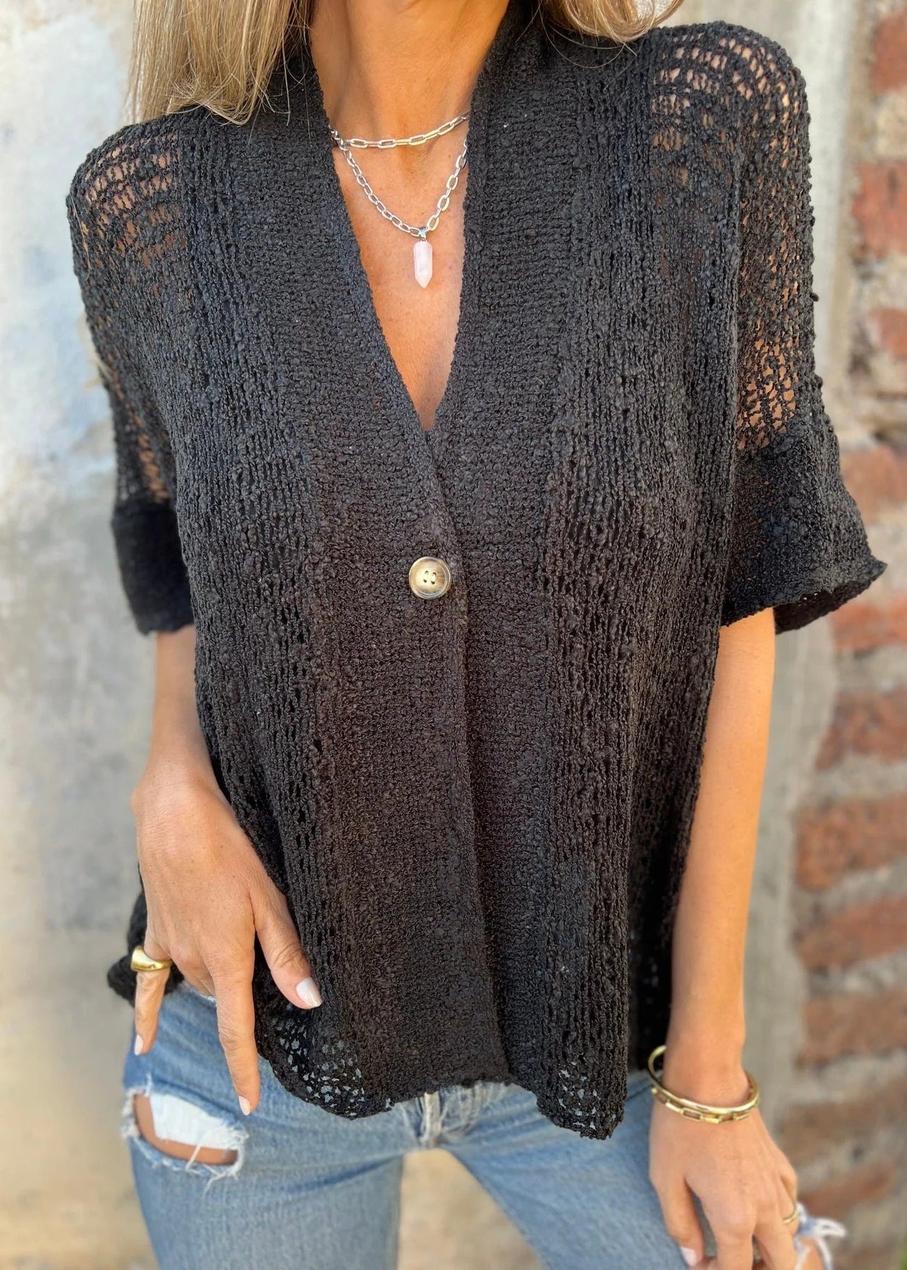 Almée | Cardigan texturé à mailles délicates