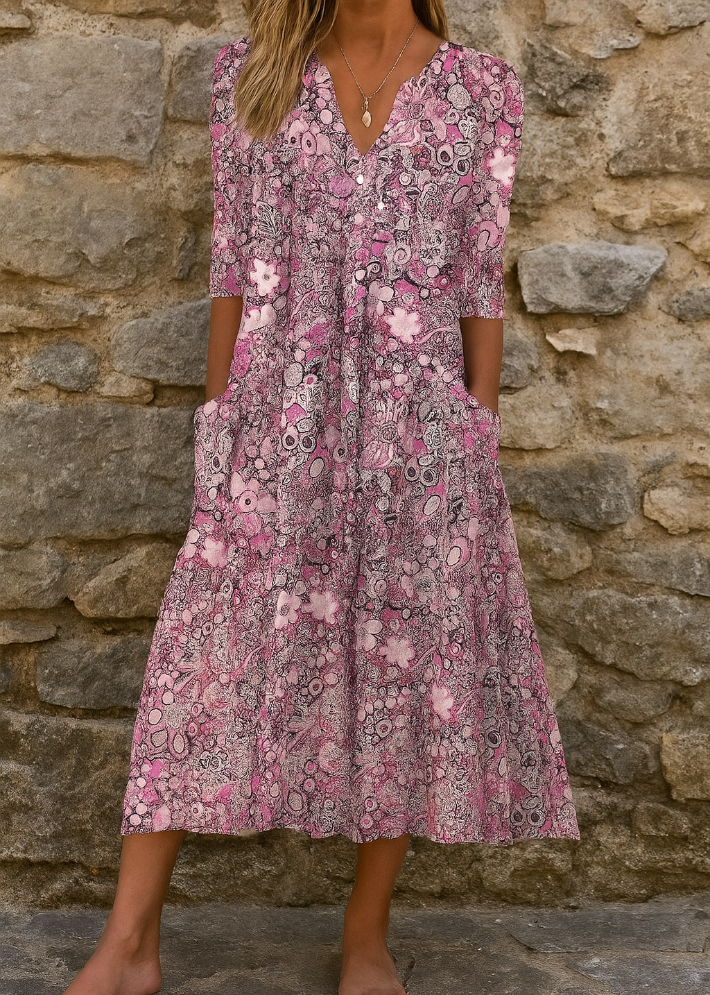 Clarisse | Robe élégante à col en V