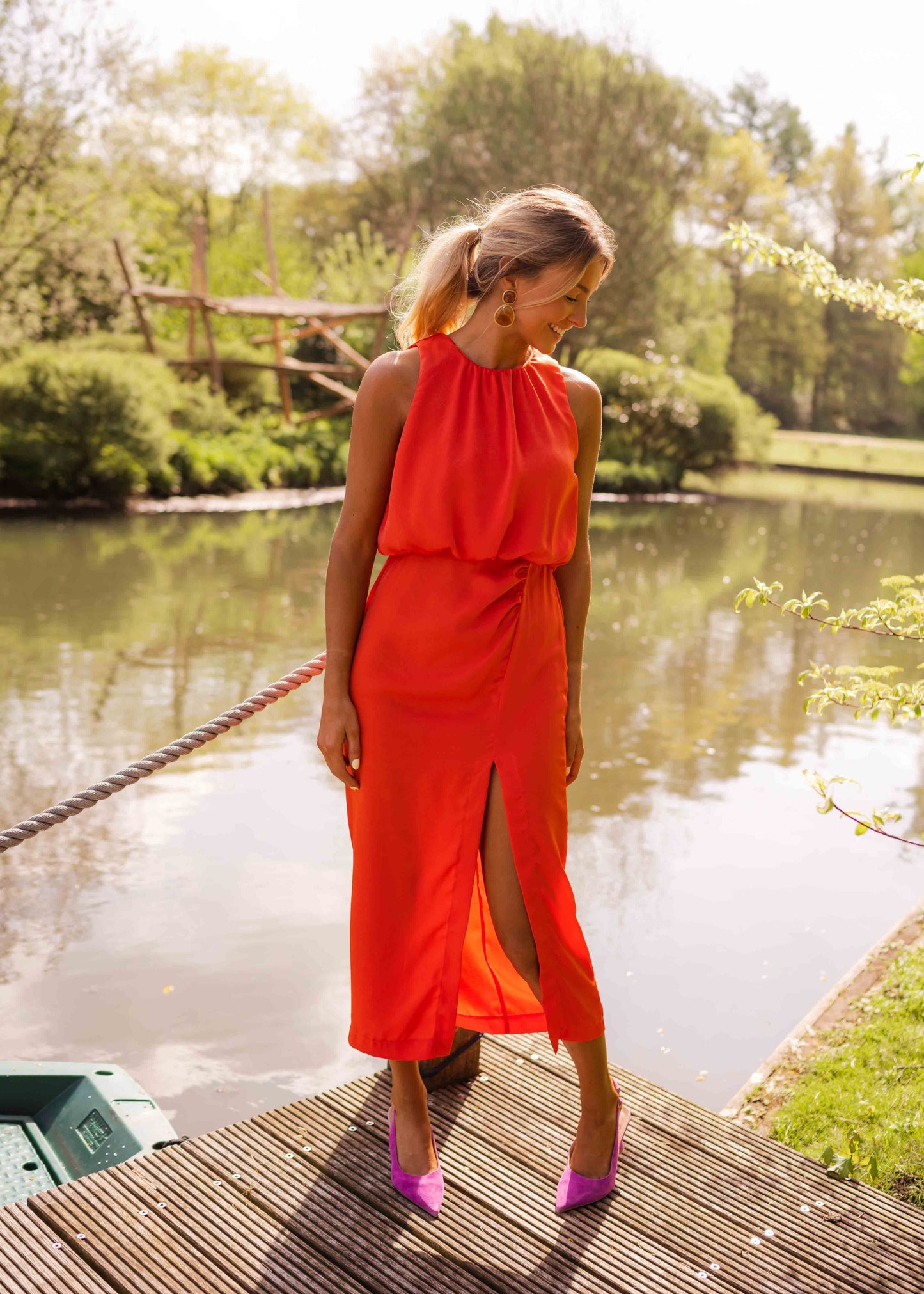 Soline | Robe midi d'été au charme élégant