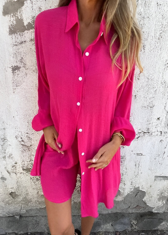 Zoé | Ensemble confortable blouse et short – Uni et élégant