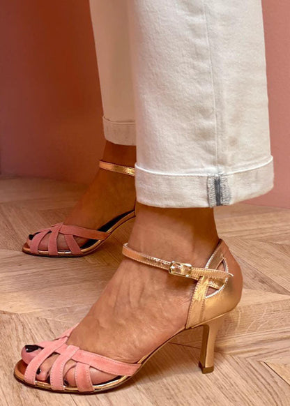 Isaline | Sandales Rosées Élégantes à Talon Fin