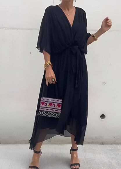 Melissa | Robe en chiffon à col en V