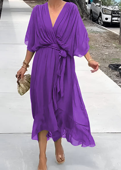 Melissa | Robe en chiffon à col en V