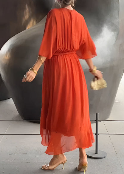 Melissa | Robe en chiffon à col en V