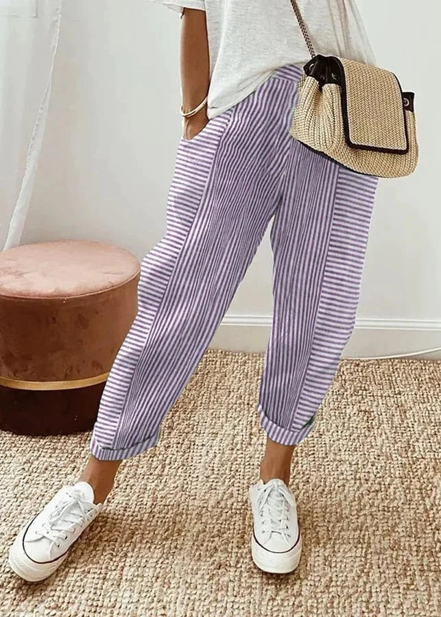 Sabina | Pantalon Rayé Élégant